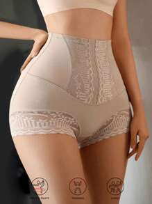 Sport & Outdoor 1 Stück Damen Spitzensportwäsche, nahtlose Bauchkontrollhose mit hoher Taille, After-Baby-Po-Lifting-Panties, sexy floral verzierte bauchschlankende Leggings Fitnesszubehör