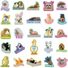50 PIEZAS Pegatinas de recompensa con animales divertidos, suministros escolares para maestros, regalo para niños, pegatinas impermeables para laptop, botella de agua, equipaje, papelería, teléfono, pegatinas divertidas a granel, pegatinas para botellas de bebida de niños, pegatinas de animales, pegatinas para maestros, pegatinas sarcásticas, pegatinas divertidas para niños, pegatinas divertidas a granel, pegatinas de cabras