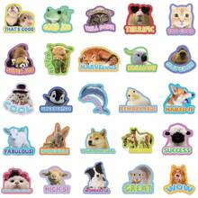 50 PIEZAS Pegatinas de recompensa con animales divertidos, suministros escolares para maestros, regalo para niños, pegatinas impermeables para laptop, botella de agua, equipaje, papelería, teléfono, pegatinas divertidas a granel, pegatinas para botellas de bebida de niños, pegatinas de animales, pegatinas para maestros, pegatinas sarcásticas, pegatinas divertidas para niños, pegatinas divertidas a granel, pegatinas de cabras