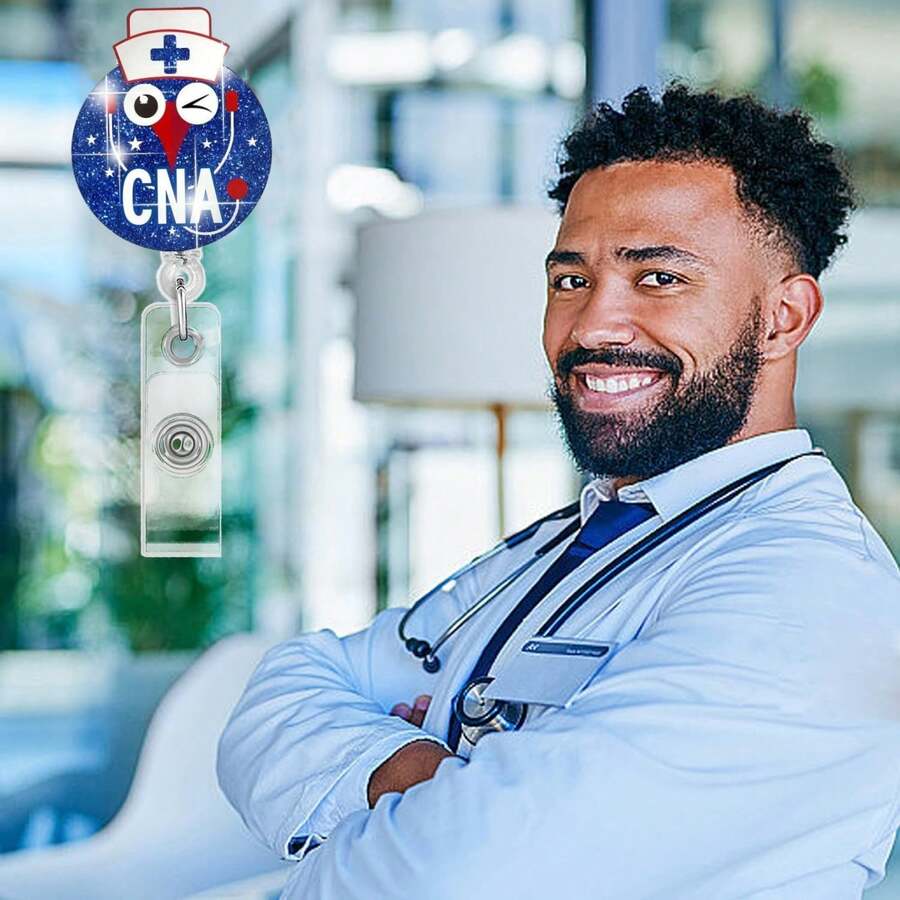 1 Shiny Badge Scrolls With Retractable Metal Clips, Fun ID Holders