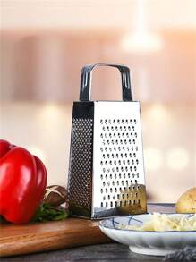 1/2pcs Stainless Steel 4-In-1 Multi-Function Grater, Household Multi-Purpose Vegetable Slicer, 4-Sided Kitchen Shredder - Silver - View 2