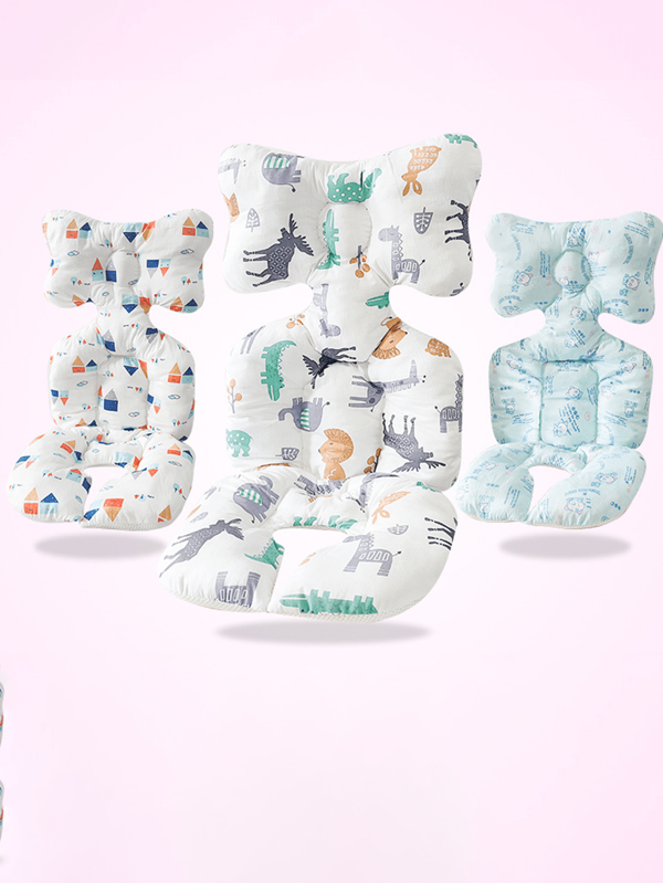 1 szt. Wielokolorowa wyściełana poduszka do wózka, gruba wyściółka do fotelika samochodowego dla niemowląt, ciepła mata do krzesełka dla niemowląt na jesień i zimę