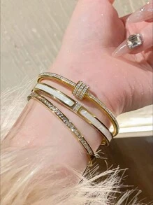 3件套奢华钻石水滴手链，适合作为送给女朋友的礼物 - 單排鑽+小蠻腰+滴油手鐲 - 查看 10