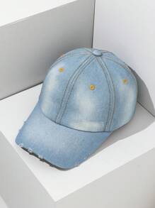 1pc Women's Distressed Denim Baseball Cap Halloween - Multicolor - View 2