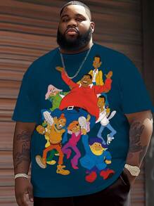 Men's Fun Family Printed T-Shirt, Casual Short-Sleeved Crew Neck T-Shirt, Men's Outdoor