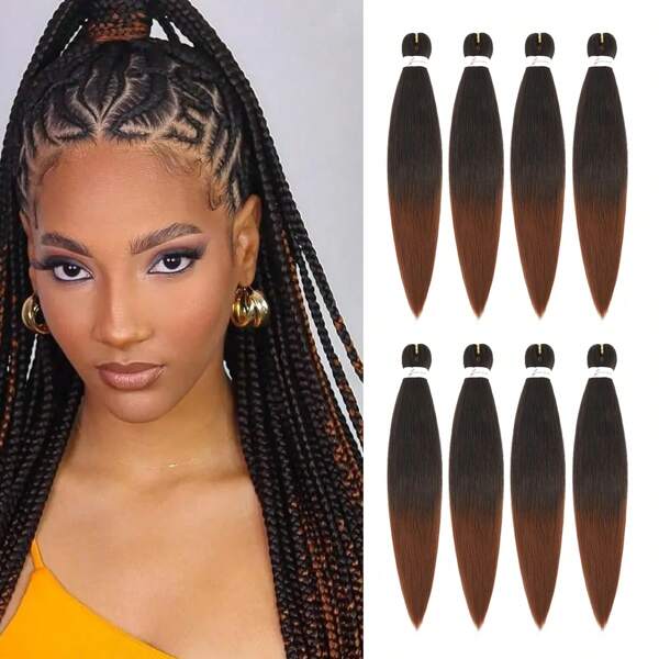 20/26/30 Inch Premium Kanekalon Pre Stretched Braiding Hair Extensions, Professional Itch Free Hot Water Setting Perm Yaki Texture Prestretched Braiding Hair
