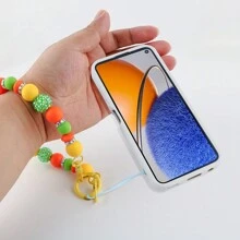 55Pcs/Bag Fruit Flower Cactus Silicone Focal Beads Round Beads Silicone Lentil Beads Set Use For Beadable Pen Keychain DIY Handmade Accessories