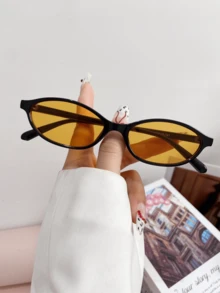Occhiali da vista ovali vintage con montatura piccola, di moda per uomo e donna, di stile elegante e alla moda, adatti per l'uso quotidiano e anche per Ognissanti - Multicolore - Visualizzare 2