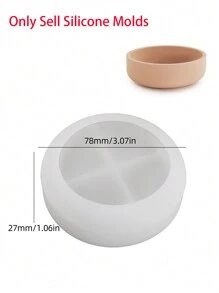 1 件装硅胶模具圆形碗形用于制作蜡烛罐、水泥花园植物种植花盆混凝土模具、家居装饰 - round bowl mold - 查看 2