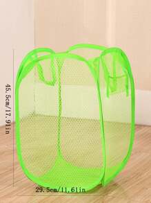 1pc Cesto de roupa dobrável, cesto de malha para armazenamento de roupas sujas