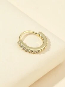 女士方晶锆石假鼻环铜质圆形软骨耳环穿孔身体饰品