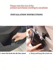 1pc Car Trash Can, Hanging Car Trash Bin, Car Interior Accessories, Waterproof Car Garbage Collector, Car Storage Organization