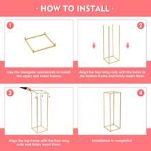 HOHOBLA LOYALHEARTDY-BTG 31.5inch/80cm Metal Vase Stand, 5Pcs Gold, Solid Color, Rectangle Modern Round Rectangular, Detachable, Multipurpose, Holds Water, Vase Stand For Wedding, Party, Event Decorations[Best Gift For Family&Friends] - Gold - View 8