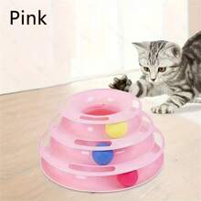 Cat Three Layer Turntable Toy, Educational Play Track Tower Cat Teaser Toy For Indoor Cats - Interactive Cat Ball Toy With Three Colorful Balls - Multicolor - View 10