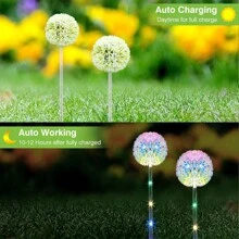 2pcs Solar Powered LED Lights, Waterproof Faux Onion Shape For Garden/Pathway/Yard/Ceremony, Driveway Lighting Outdoor