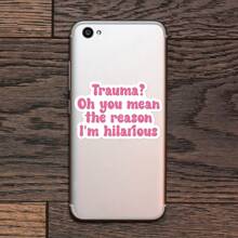 1PC 创伤？哦，你是说我搞笑的原因贴纸，有趣的乙烯基贴花，非常适合玻璃杯、笔记本电脑等，幽默可爱又古怪的礼物，适合心理健康倡导者，用风格展示你的韧性 - 彩色 - 查看 9