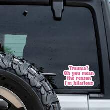 1PC 创伤？哦，你是说我搞笑的原因贴纸，有趣的乙烯基贴花，非常适合玻璃杯、笔记本电脑等，幽默可爱又古怪的礼物，适合心理健康倡导者，用风格展示你的韧性 - 彩色 - 查看 8