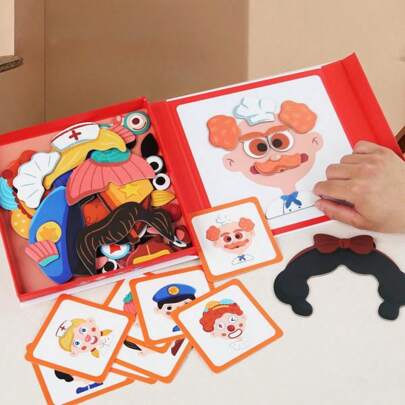 Magnetic Flip Puzzle: Car, Airplane, Road Trip Themes, Suitable For 3-6 Years Old Children