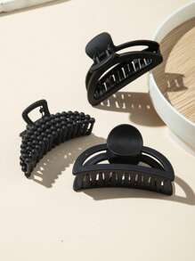 3入組時尚幾何造型大號髮鉗,強力固定下巴髮夾,蝴蝶髮夾髮鉤時尚髮飾,適用於休閒場合的女性厚髮