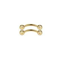 1/4 chiếc khuyên xỏ lông mày cong 16G bằng thép không gỉ mạ vàng 18K không gây dị ứng, khuyên rốn bằng sụn, khuyên rốn, khuyên môi 8mm 10mm, trang sức xỏ khuyên cơ thể cho nam và nữ - N044 - Xem 4