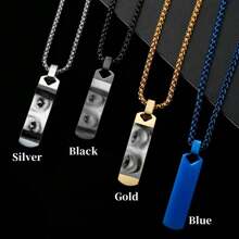 Custom Eye Photo Necklace Engraved Picture Stainless Steel Pendant Necklace Personalized Valentine's Day Gift Gold,Silver,Black,Blue Stylish,Vintage,Contracted,Simple,Unisex,Punk Custom,Personalized,Unique Ideal Gifts For Him Her,Boyfriend,Girlfriend,Dad,Mom,Family,Friends,Pets,Grandparents,Son,Daughter For Anniversaries,For Birthdays,For Daily Wear,For Prom,For Father's Day,For Mother's Day,For Valentine's Day,For Graduation,For Weddings,Customized Fashion Engraved Necklaces,Street Casual Chic,New Year Glamour