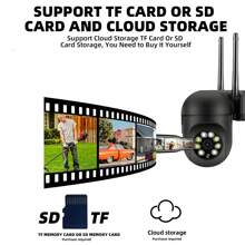 8MP/5MP 1080P 高清，双频 2.4G+5G WiFi 或 2.4G WiFi 可选，室外/室内安全摄像机，无线 WiFi 摄像机，监控摄像机，摄像机，PTZ 摄像机，智能室外/室内 PTZ 监控摄像机 - 黑色 - 查看 6