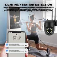 8MP/5MP 1080P 高清，双频 2.4G+5G WiFi 或 2.4G WiFi 可选，室外/室内安全摄像机，无线 WiFi 摄像机，监控摄像机，摄像机，PTZ 摄像机，智能室外/室内 PTZ 监控摄像机 - 黑色 - 查看 5