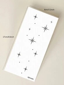 1 miếng dán hình xăm tạm thời từ nước ép thảo dược, hình xăm tối giản, họa tiết ngôi sao nhỏ xinh, chống thấm nước và không phản chiếu trong 7-14 ngày, thích hợp cho xương quai xanh, bàn tay, cánh tay, cổ tay, vai, cổ, chân. - Màu xanh lam - Xem 8
