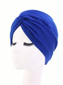 1 pezzo Cappello morbido con design a croce per donne, turbante con colore tinta unita, fascia elastica per la testa, cappellino morbido per hijab da indossare con abaya quotidianamente