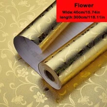 3m/5m Gold/Silver Aluminum Foil Self-Adhesive Wall Sticker For Kitchen Stove Backsplash, Waterproof, Moisture-Proof, Oil-Proof, Fireproof, Heat Resistant, Trimmable Wall Protector Paper