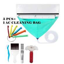 AC Cleaning Kit - 3 Different Condenser Cleaning Brushes, 2 Different Brush Types For Condenser Coil Cleaning - Air Conditioner Fin Evaporator Radiator Maintenance Cleaning Tools - Multicolor - View 11