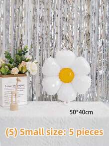 10pcs/Set Flower Shaped Balloon(2 Large, 3 Medium, 5 Small), 5pcs/Set S/M/L Sunflower Balloon, Oversized Floral Balloon For Photography Background Prop And DIY Balloon Decor Stickers, Multi-Option Daisy Foil Balloon Set For Fashion Party Decoration, Birthday, Wedding, Suitable For Party, Birthday, Gathering, Holiday Decor, Can Be Inflated With Helium Modern Floral Shaped Decoration Balloon