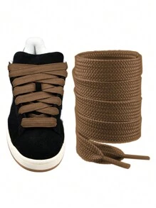 1 Cặp Dây Giày Phẳng (120cm/47.24 inch) Dành Cho Giày Thể Thao, Dây Giày Nam Và Nữ - màu nâu - Xem 1