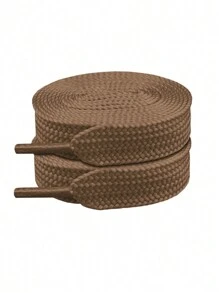 1 Cặp Dây Giày Phẳng (120cm/47.24 inch) Dành Cho Giày Thể Thao, Dây Giày Nam Và Nữ - màu nâu - Xem 2