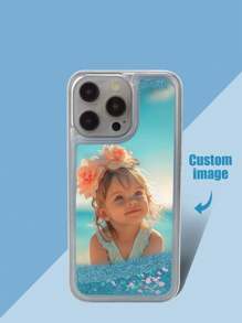 1pc TPU+PC Soft-Hard Hybrid Blue Liquid Quicksand Customizable Photo Pattern Shockproof Phone Case Compatible With Apple/Matching Phone Cases/Customizable Phone Cases/Liquid Quicksand Phone Cases/Interesting Phone Cases/Android Phone Cases/ Phone Cases/ Phone Cases/OPPO Phone Cases/Galaxy A51 4G/Galaxy A52/A52s 5G/Galaxy S23 Ultra/Galaxy A13 4G/Galaxy A12/Galaxy S22 Ultra/OPPO A54 - Multicolor - View 3