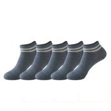 5 Pairs Grip Socks For Women, Non Slip Pilates Yoga Socks With Double Stripes Non Slip Socks For Workout, Ballet, Athletic Socks