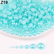 2mm,3mm,4mm,5mm,6mm,8mm,10mm,7 Sizes Non-AB Normal Colors Flat Back Half Round Pearls, Multi Colors Crystal Gems Non Hot Fix DMC Jewelry Rhinestones Beads Stones Diamond 3D Pattern Design Accessories Glitter Manicure Decal Decorations For Clothes,Bag,Shoes,Cups,Phone Covers,Handicrafts,Diy Trim. - Non-aB Colors - View 8