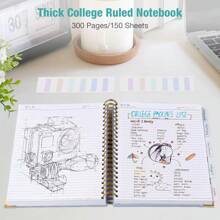 300 Pages Big Tree Pattern Hardcover Leather Journal/Notebook, College Ruled Spiral Bound Notebook, Pursue Dreams Diary, Embossed & Debossed Craft, Large A5/B5 Lined Notebook With 2 Pockets & 24 Index Tabs, Suitable For Men & Women, Great For School, Office & Note Taking, 100gsm Thick Pages, Multi-Color, Green Elegant Notebook Gift,School Supplies,Back To School