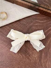 1-10pcs Elegant Lace Bow Hair Clips For Women, Suitable For Lolita Style, Bangs, Ponytail ,Hair Accessory ,School Accessories, Claw Clips, Hair Slide, Hair Claws - Pink - View 4