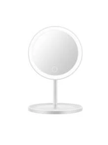 1 pieza Espejo de maquillaje LED de 3 colores, con atenuación táctil, carga USB, espejo de tocador portátil para dormitorio, habitación, cuarto de baño - Espejo de maquillaje con bandeja - Ver 10