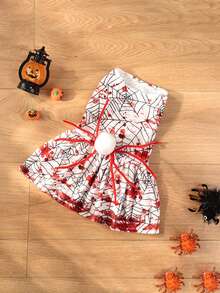 Horror Blood Spider Pattern Dress Pet Costume For Small/Medium Dogs & Cats, Halloween Halloween Halloween Costumes - Multicolor - View 5