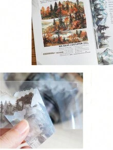 1 件装饰胶带复古山地景观 PET 胶带贴纸 4.5 厘米 * 2 米非常适合子弹日记用品、艺术品、剪贴簿、DIY 工艺品、规划师 6design 可供选择 - 多色 - 查看 7
