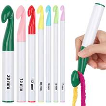 7Pcs/Set Crochet Hook Set 20mm-7mm Large Size Crochet Needles For Crocheting Knitting  Beginners Weaving Tools - Multicolor - View 7