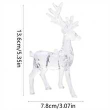 1 đồ trang trí tượng tuần lộc Giáng sinh - Bộ sưu tập tượng hươu Acrylic sống động để trang trí ngày lễ - Đồ trang trí nai sừng tấm đứng theo phong cách cổ điển cho phòng tắm, nhà bếp, bàn phòng khách, cây thông Noel và quà tặng tiệc, Giáng sinh - Màu trong suốt - Xem 3
