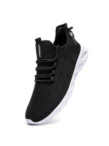 Zapatillas De Deporte Para Correr Para Hombre Zapatillas Deportivas Atléticas Casuales De Malla Transpirable Zapatos De Tenis De Gimnasio Cómodos Y Ligeros Para Caminar Y Jogging En Negro Y Blanco