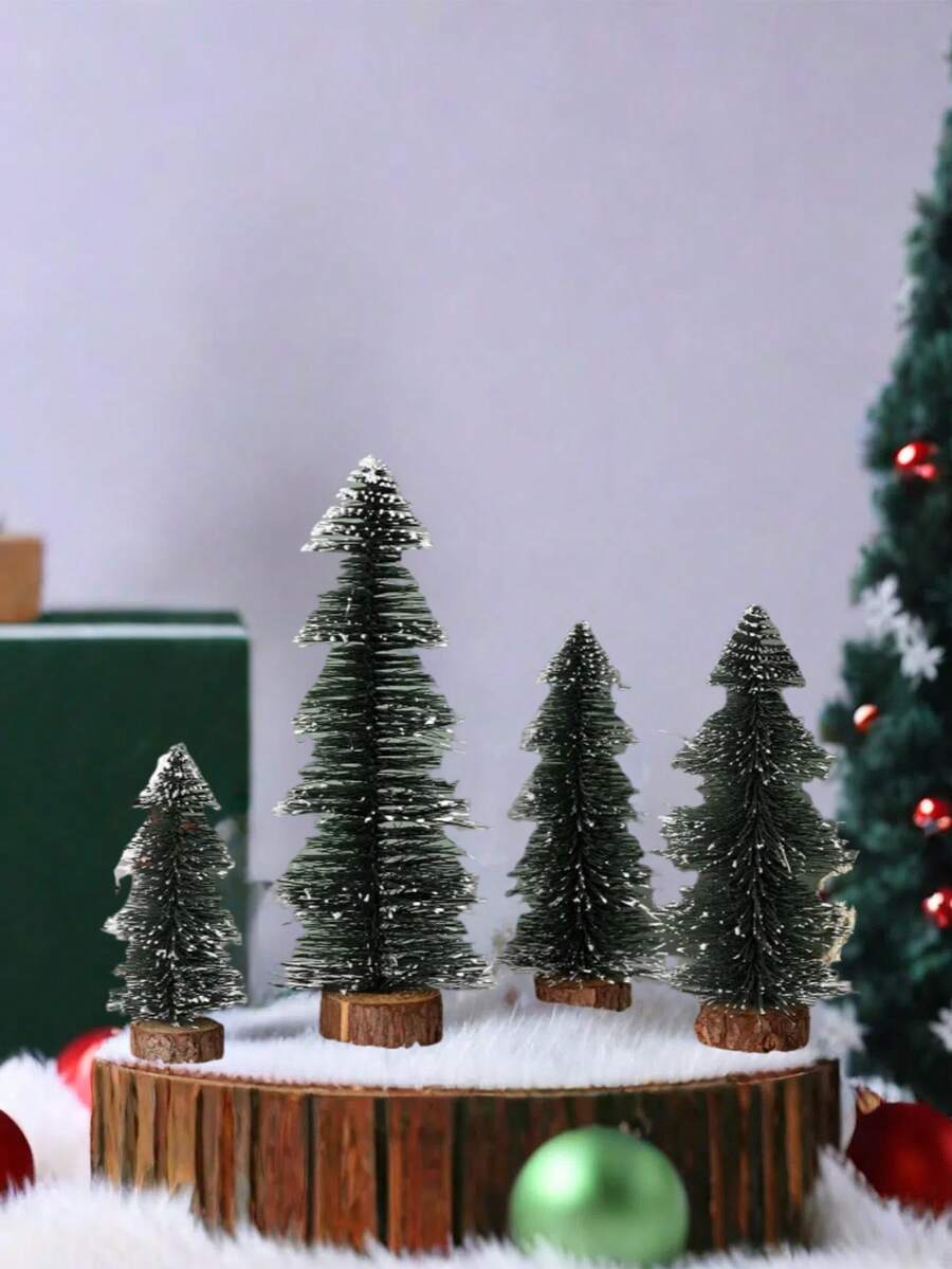 1pc Mini Snowy Christmas Tree, Small-Medium-Large Sizes, Home Holiday Party Shop Window Hotel Decoration, Halloween, Halloween Decoration