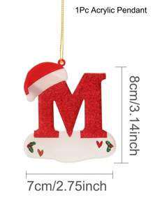 1 Miếng Mới Acrylic Ông già noel Mũ Mặt dây chuyền chữ cái , DIY Cây thông noel Vật trang trí , Viết tay Message Đối với Người , Hoàn hảo Đối với Trang trí Gia đình Tiệc Giáng sinh - Nhiều màu - Xem 5