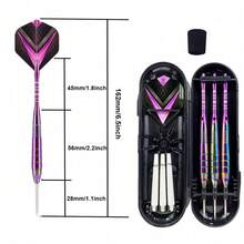 3PCS 24g Tungsten Darts Professional Competition Steel Needle Tip Set Purple UK - Multicolor - View 2