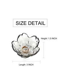 1pc Flower Ring Dish Jewelry Tray, Small Glass Jewelry Dish For Women, Room Decor Trinket Tray For Earrings Necklaces, Wedding Engagement Ring Holder Dish, Key Dish Jewelry Plate Bowl Gift Back To School