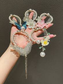1 pièce Porte-queue de cheval mode femme avec pompons, Saint-Valentin